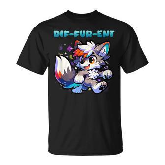Diffurent I Cute Cosplay Paw I Wolf Furry Fandom T-Shirt - Cadeauxyz