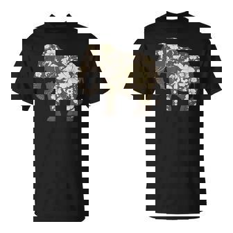 Diseño Floral De Silueta De Elefanteintage Con Flores Silvestres Camiseta unisex - Regaloses