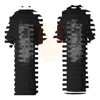 Distressed Acoustic Guitar Vintage Player Rock & Roll Music T-Shirt - Thegiftio UK