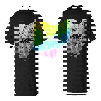 Distressed Tie Dye Ohio Native Home Tee T-Shirt - Monsterry