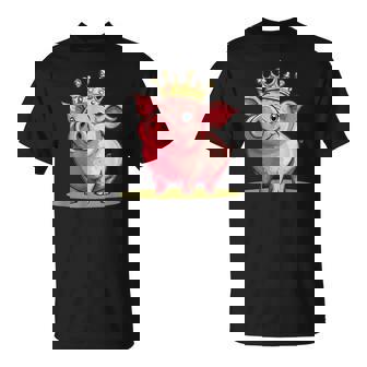 Divertido Cerdo Con Corona Para Los Amantes Del Reino Y Los Cerditos Camiseta unisex - Regaloses