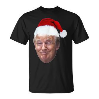 Donald Trump De Navidad Divertida Con Gorro De Papá Noel Camiseta unisex - Regaloses