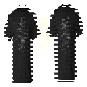 Double Helix DNA Mystic Celestial Planets Astronomical T-Shirt - Monsterry