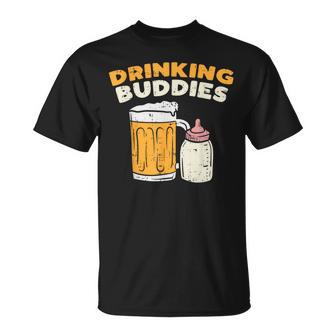 Drinkin Buddies Baby Bottle Son And Dad Matching Fathers Day T-Shirt - Geschenkecke