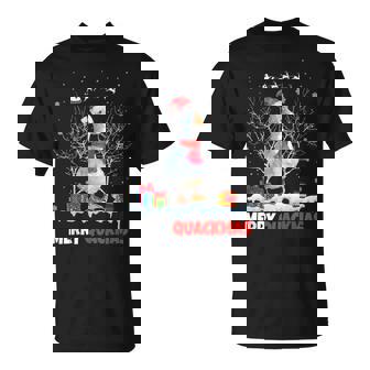 EAbx Merry Quackmas Duck Santa Hat Christmas Duck Lover T-Shirt - Monsterry