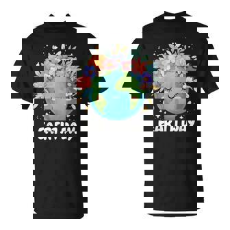 Earth Day Cute & Floral Planet Earth Day 2025 T-Shirt - Monsterry
