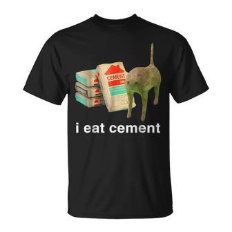 I Eat Cement Cursed Cat Oddly Specific Dank Meme T-Shirt - Thegiftio UK