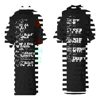 Eat Sleep Anime Gaming Repeat Camiseta unisex - Regaloses