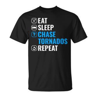 Eat Sleep Chase Tornados Repeat Tornades Chassant Les T-Shirt - Cadeauxyz