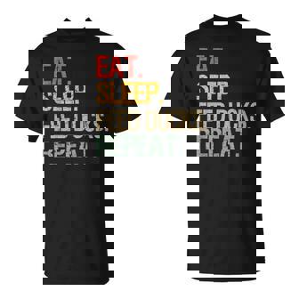 Eat Sleep Feed Ducks Repeat Duck Breeders Vintage T-Shirt - Monsterry