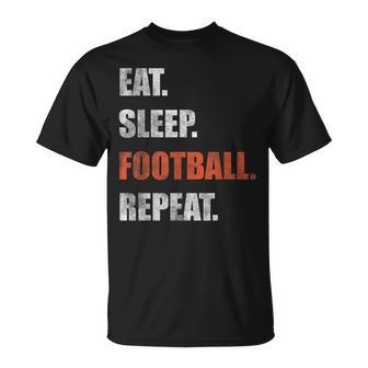 Eat Sleep Football Repeat American Football T-Shirt - Geschenkecke