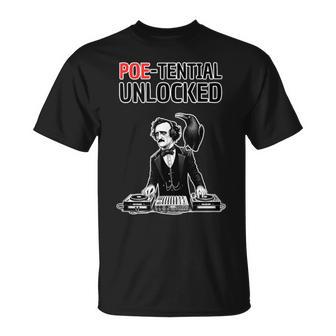Edgar Allan Poe Dj Humor Literario Poe-Tential Unlocked Sin Mangas Camiseta unisex - Regaloses