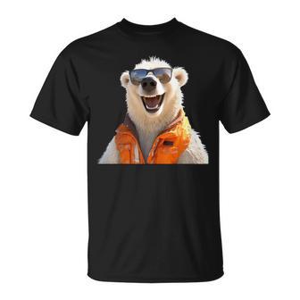 Eisbär Mit Sonnenbrille Tierliebhaber Bären Süßes Eisbären T-Shirt - Geschenkecke