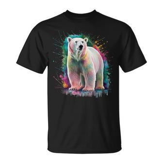 Eisbär Women's Colourful Watercolour Polar Bear T-Shirt - Geschenkecke