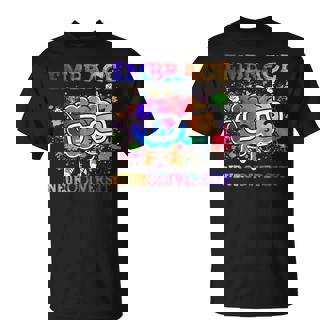 Embrace Neurodiversity Tdah Autismo Asd Mes De Concienciación Sobre El Cerebro Camiseta unisex - Regaloses