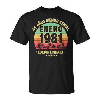 Enero 1981 44 Años Hombre Cumpleaños Regalo Enero 1981 Camiseta unisex - Regaloses