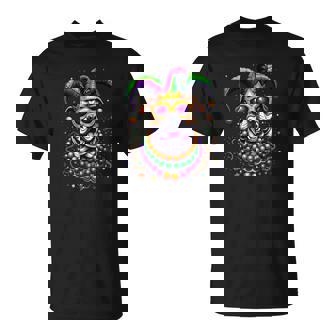 English Bulldog Dog Lover Cute Mardi Gras Carnival T-Shirt | Mazezy