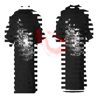 Esencia De Arte De Guitarra Eléctrica Roja Rockstar Camiseta unisex - Regaloses