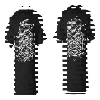 Esqueleto Tocando Armónica Camisa Jugador Calavera Blues Músico Camiseta unisex - Regaloses