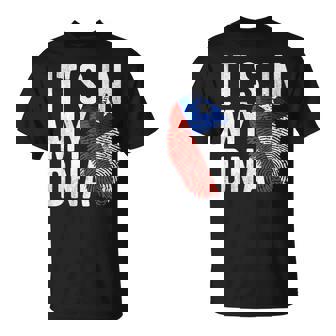 Está En Mi Adn Huella Dactilar De La Bandera De Chile Camiseta unisex - Regaloses