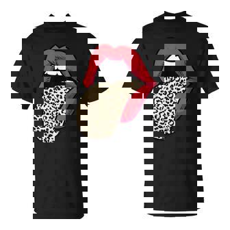 Estampado De Leopardo Labios Rojos Sexy Cheetah Leopard Print Labios Rojos Camiseta unisex - Regaloses