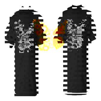Faith Cross Sunflower Butterfly Christian Vintage T-Shirt - Monsterry