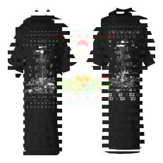 Family Matching Xmas Lighting Ugly Toy Poodle Christmas T-Shirt - Monsterry