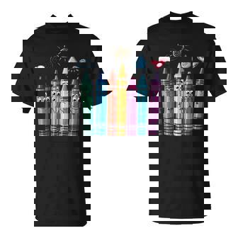Fashionable Crayon Mood Color Crayons Friyay Teacher Life T-Shirt - Monsterry
