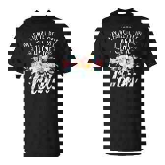 My Favorite People Call Me Noni Floral Birthday Noni Small Black T-Shirt | Seseable UK