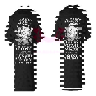 My Favorite Volleyball Player Calls Me Mawmaw Mother's Day T-Shirt | Mazezy