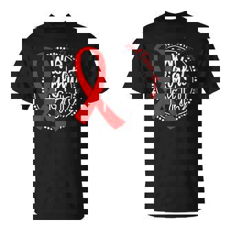 In February We Wear Red Heart Disease Awareness Ribbon T-Shirt - Monsterry