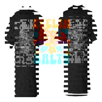 Feeling Salty Retro Groovy Sunglasses Ocean Lovers Beach T-Shirt - Monsterry