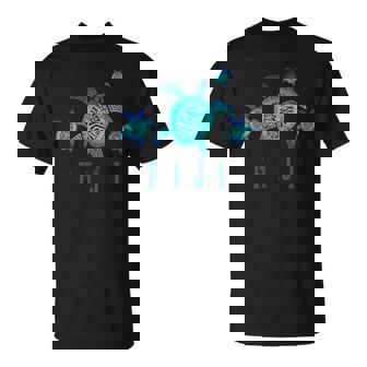 Fiji Sea Turtle Tribal Pattern Scuba Diving Fiji Islands T-Shirt - Monsterry