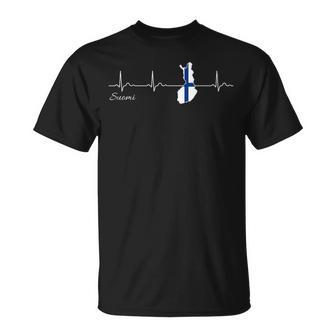 Finland Suomi Heartbeat I Love Finland Flag T-Shirt - Geschenkecke