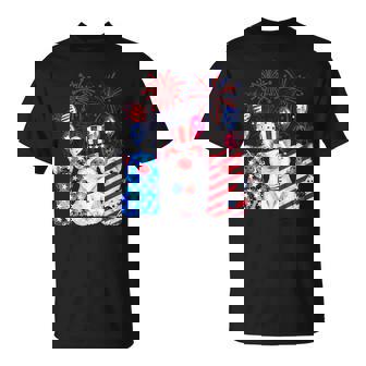 Fireworks American Flag Pig Patriotic Farmer 4th July T-Shirt - Monsterry