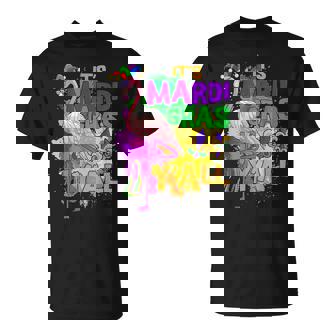 Flamingo Mardi Gras It's Mardi Gras Y'all Carnival Party T-Shirt | Mazezy