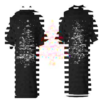 Flamingos Christmas Tree X-Mas Lights Santa ELF Flamingo T-Shirt - Monsterry