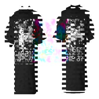 Flossing Unicorn 4 Year Old 4Th Birthday Girl Unicorn Party T-Shirt - Thegiftio