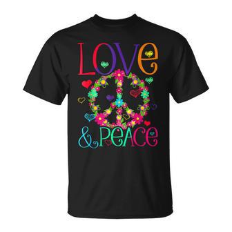 Flower Power Hippie Kostüm Love Peace 60Er 70Er Retro T-Shirt - Geschenkecke