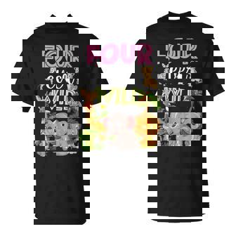 Four Ever Wild Shirt 4th Birthday Safari Jungle Animal T-Shirt - Monsterry