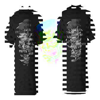 Frankenstein Face & Head Zombie T-Shirt - Monsterry