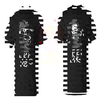 Free Hugs Halloween Grim Reaper Cute T-Shirt - Monsterry