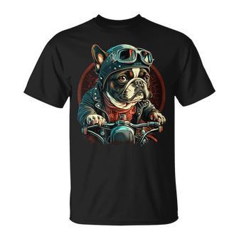 French Bulldog Cool Biker Motorcycle Riding Frenchie T-Shirt - Geschenkecke