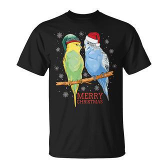 Frohe Weihnachten Budgies Birds T-Shirt - Geschenkecke