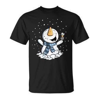 Froher Schneemann Im Schnee Winter T-Shirt - Geschenkecke