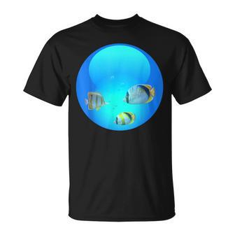 Frutiger Aero Aesthetic Tech Orb Poissons T-Shirt - Cadeauxyz