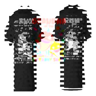 Birthday Boy Girl Grandma Of The Birthday Family Shark T-Shirt - Monsterry