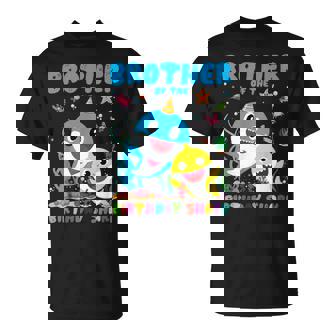 Brother Of The Birthday Family Shark Birthday Boy Girl T-Shirt - Seseable