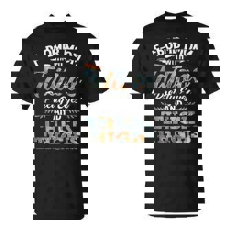 F-Bomb Mom With Tattoos Pretty Eyes And Thick Thighs T-Shirt - Seseable