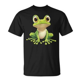 Frog With Big Eyes Frog Motif T-Shirt - Geschenkecke